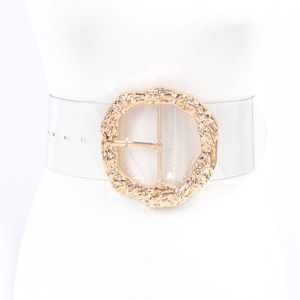 BNWT Plus Size Textured Buckle Cleared Transparent Fashion Belt
